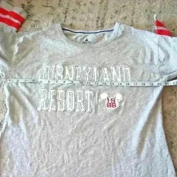 Disneyland Resort Women's Gray Distressed Cotton Baseball Tee L - Picture 12 of 14